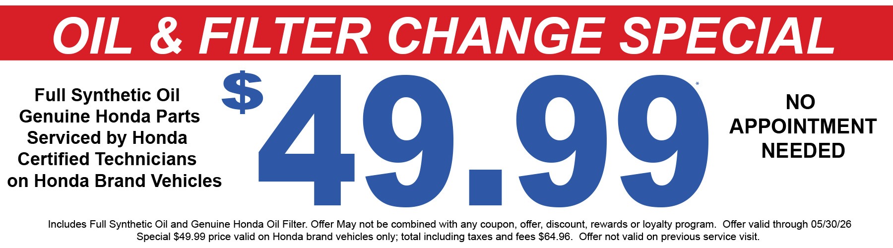 Oil & Filter Change Special